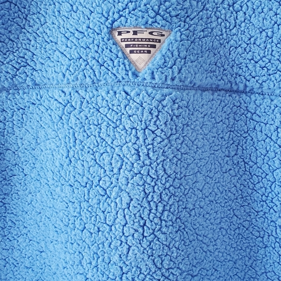 Columbia PFG Blue and Green Fleece Vest Size Med - Picture 4 of 7